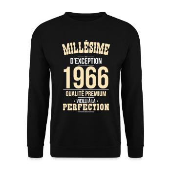 1966 – Millésime d’exception – Qualité premium - Sweat-shirt Unisexe - noir - Devant - Alina (178cm) & Michal (187cm)