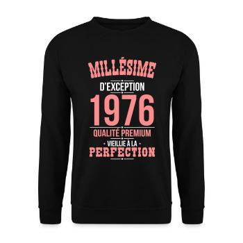 1976 – Millésime d’exception – Qualité premium - Sweat-shirt Unisexe - noir - Devant - Alina (178cm) & Michal (187cm)