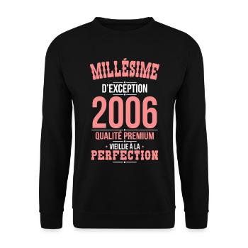 2006 – Millésime d’exception – Qualité premium - Sweat-shirt Unisexe - noir - Devant - Alina (178cm) & Michal (187cm)