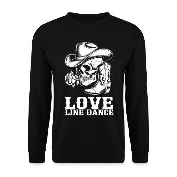 Danse en ligne de l’amour du crâne de cowboy - Sweat-shirt Unisexe - noir - Devant - Alina (178cm) & Michal (187cm)