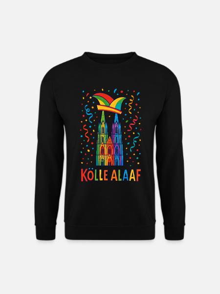 Kölle Alaaf Kostüm Kölner Dom Köln Karneval bunt - Unisex Pullover - Schwarz