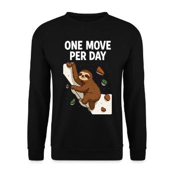 Sloth Bouldering: One Move Per Day Design - Unisex Sweatshirt - black - Front - Alina (178cm) & Michal (187cm)
