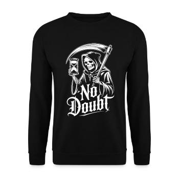 Grim Reaper with Hourglass – No Doubts Saying Gothic - Unisex Sweatshirt - black - Front - Alina (178cm) & Michal (187cm)