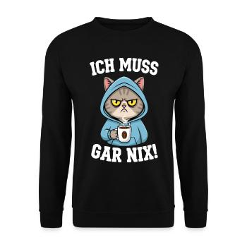 Je n'ai rien à faire, les chats - Sweat-shirt Unisexe - noir - Devant - Alina (178cm) & Michal (187cm)