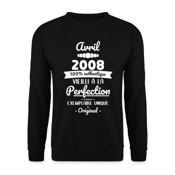 18. Geburtstag – April 2008 Original - Unisex Pullover - Schwarz - Vorne - Alina (178cm) & Michal (187cm)