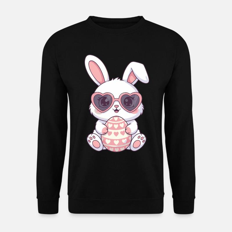 Herzhasen Osterei Charm - Unisex Pullover - Schwarz