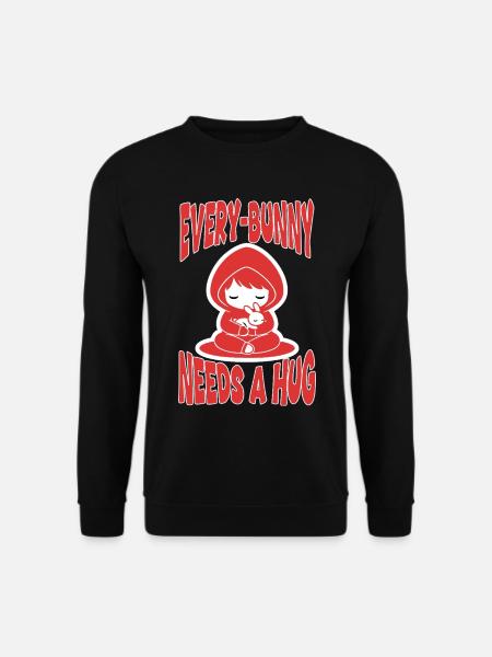 Rabbit Hug Every-Bunny Manga Cute - Unisex Sweatshirt - black