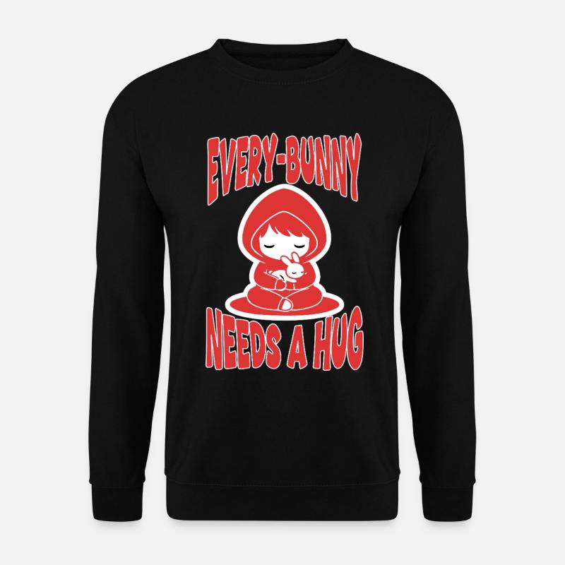 Rabbit Hug Every-Bunny Manga Cute - Unisex Sweatshirt - black