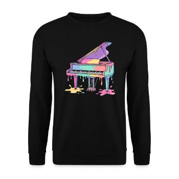 piano - Unisex Sweatshirt - black - Front - Alina (178cm) & Michal (187cm)