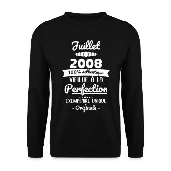 Anniversaire 18 ans - Juillet 2008 Originale - Sweat-shirt Unisexe - noir - Devant - Alina (178cm) & Michal (187cm)