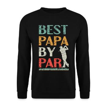 Best Papa by Par Tee Funny Golf Dad T-Shirt - Unisex Sweatshirt - black - Front - Alina (178cm) & Michal (187cm)