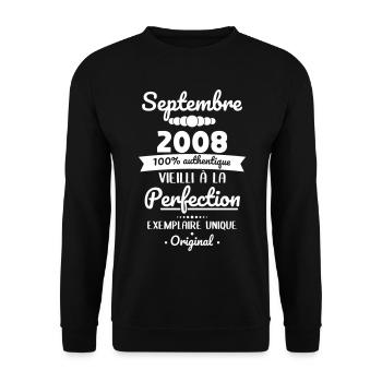 Anniversaire 18 ans - Septembre 2008 Original - Sweat-shirt Unisexe - noir - Devant - Alina (178cm) & Michal (187cm)