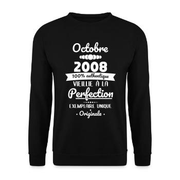 Anniversaire 18 ans - Octobre 2008 Originale - Sweat-shirt Unisexe - noir - Devant - Alina (178cm) & Michal (187cm)