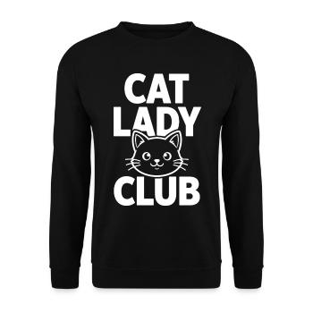 Club des Chats avec un chat mignon - Sweat-shirt Unisexe - noir - Devant - Alina (178cm) & Michal (187cm)