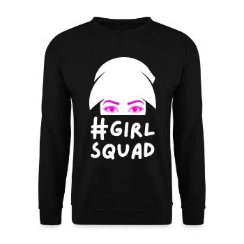 Girl Squad Pink Augen Frauen Party Geschenk - Unisex Pullover - Schwarz - Vorne - Alina (178cm) & Michal (187cm)