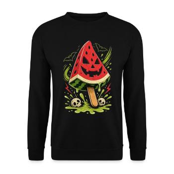 Halloween Sommer Melone - Unisex Pullover - Schwarz - Vorne - Alina (178cm) & Michal (187cm)