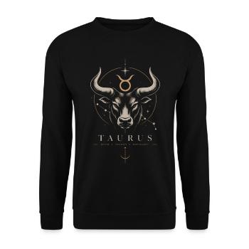 Taurus Sternzeichen Stiers Symbol - Unisex Pullover - Schwarz - Vorne - Alina (178cm) & Michal (187cm)