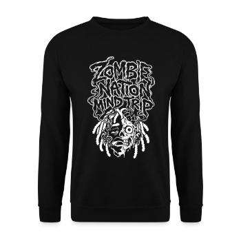 Zombie Nation Mind Trip Horrorcore Rap Hip Hop - Unisex Pullover - Schwarz - Vorne - Alina (178cm) & Michal (187cm)
