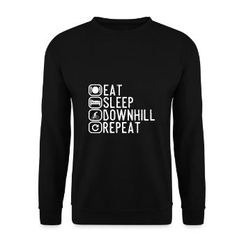 Sleep Eat Downhill Répétition - Sweat-shirt Unisexe - noir - Devant - Alina (178cm) & Michal (187cm)