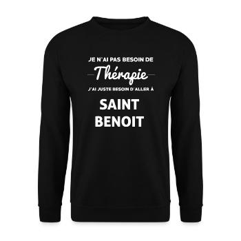SAINT BENOIT - Sweat-shirt Unisexe - noir - Devant - Alina (178cm) & Michal (187cm)