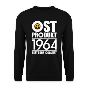 OSTPRODUKT 1964 DDR OSSI 62. GEBURTSTAG - Unisex Pullover - Schwarz - Vorne - Alina (178cm) & Michal (187cm)
