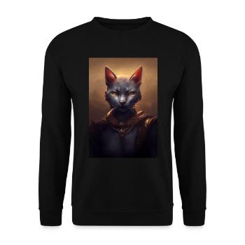 Warrior Cat - Unisex Sweatshirt - black - Front - Alina (178cm) & Michal (187cm)