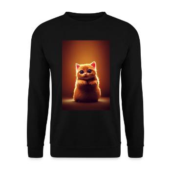 super cute cat - Unisex Sweatshirt - black - Front - Alina (178cm) & Michal (187cm)