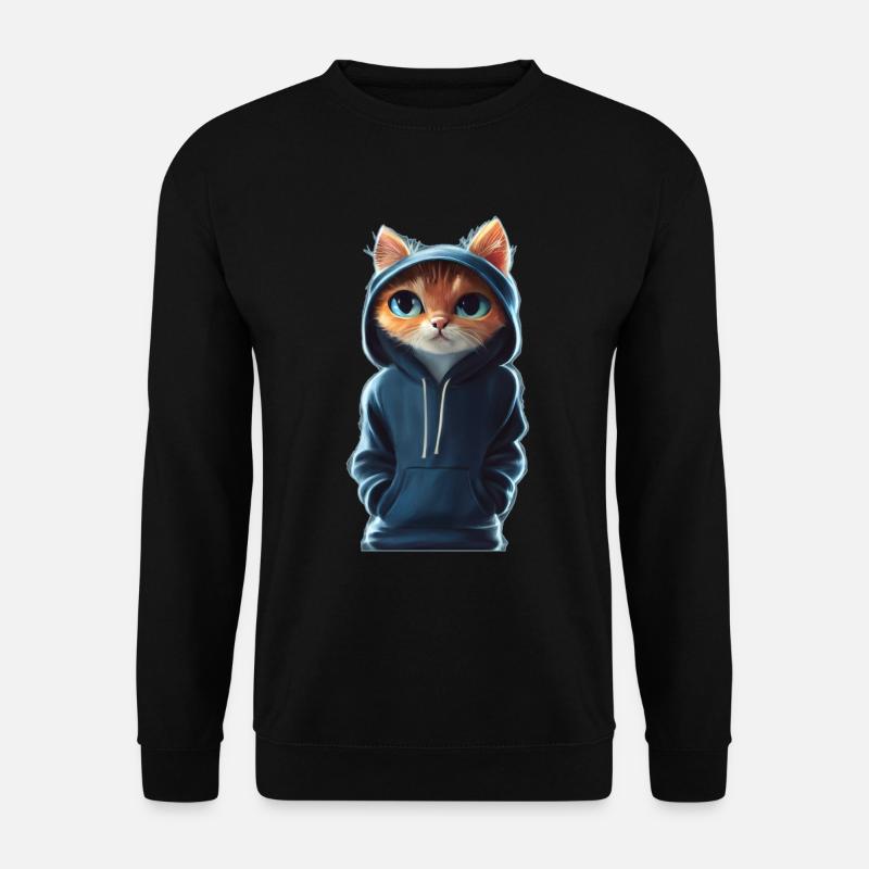 Chat Bucky avec pull - Sweat-shirt Unisexe - noir