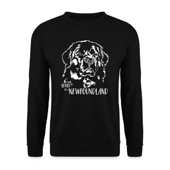 Loved by a Newfoundland Newfoundland dog saying - Unisex Sweatshirt - black - Front - Alina (178cm) & Michal (187cm)