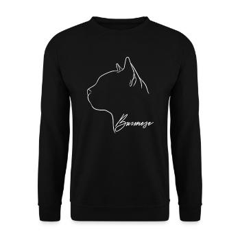 Profil Birman Chat Cat Wilsigns - Sweat-shirt Unisexe - noir - Devant - Alina (178cm) & Michal (187cm)