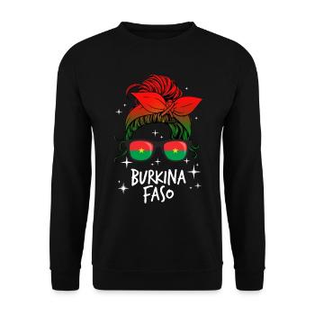 Burkina Faso - Unisex Sweatshirt - black - Front - Alina (178cm) & Michal (187cm)