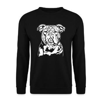 American Bully Portrait Hunde Hund Wilsigns - Unisex Pullover - Schwarz - Vorne - Alina (178cm) & Michal (187cm)