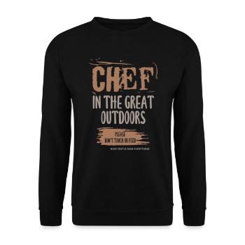 Cook / Cook. Chef in the great outdoors. - Unisex Sweatshirt - black - Front - Alina (178cm) & Michal (187cm)
