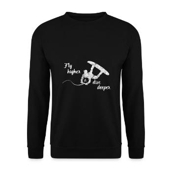 Wakeboard Sprung und tauchen - Unisex Pullover - Schwarz - Vorne - Alina (178cm) & Michal (187cm)