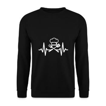 Heartbeat Kitchen Chef - Unisex Sweatshirt - black - Front - Alina (178cm) & Michal (187cm)