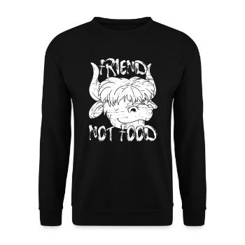 Vegan friend no food - Unisex Sweatshirt - black - Front - Alina (178cm) & Michal (187cm)