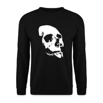 Skull Skull Skull Halloween Gothic Gift - Unisex Sweatshirt - black - Front - Alina (178cm) & Michal (187cm)