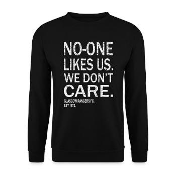 no one likes us we don't care - Unisex Sweatshirt - black - Front - Alina (178cm) & Michal (187cm)