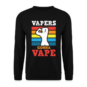 Elektro Zigarette E-Zigarette E-Shisha Vape - Unisex Pullover - Schwarz - Vorne - Alina (178cm) & Michal (187cm)