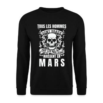 les meilleurs naissent en mars - Sweat-shirt Unisexe - noir - Devant - Alina (178cm) & Michal (187cm)