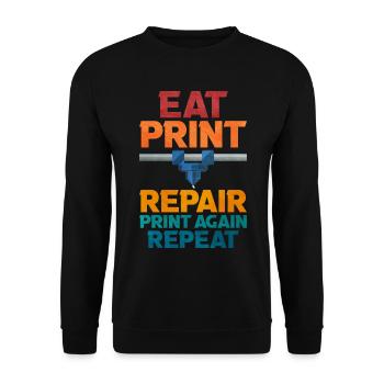 3D Printing - Unisex Sweatshirt - black - Front - Alina (178cm) & Michal (187cm)