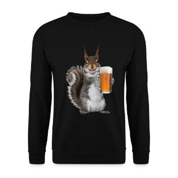 Eichhörnchen Bier - Unisex Pullover - Schwarz - Vorne - Alina (178cm) & Michal (187cm)