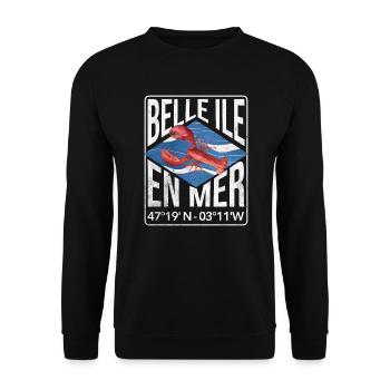 Schöne Insel im Meer Hummer - Unisex Pullover - Schwarz - Vorne - Alina (178cm) & Michal (187cm)