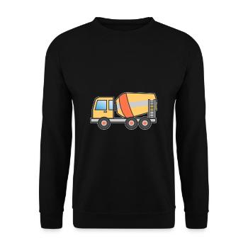 Concrete mixer dump truck gift children motive - Unisex Sweatshirt - black - Front - Alina (178cm) & Michal (187cm)