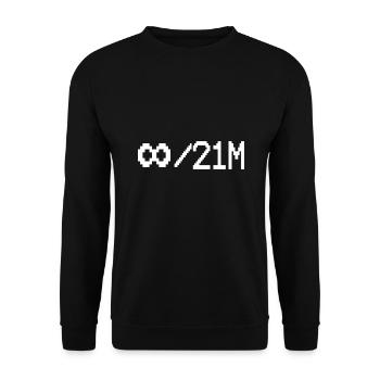 Bitcoin 21 Million - Unisex Pullover - Schwarz - Vorne - Alina (178cm) & Michal (187cm)