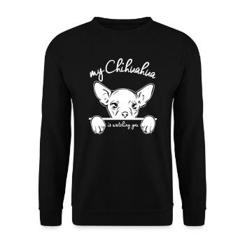 CHIHUAHUA vous regarde - Sweat-shirt Unisexe - noir - Devant - Alina (178cm) & Michal (187cm)