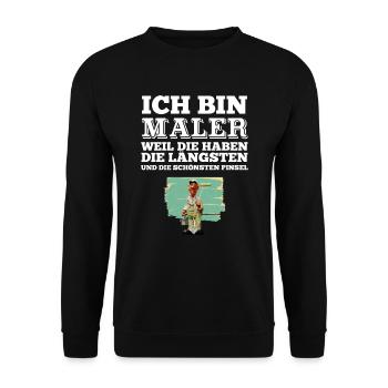 Maler Tshirt Maler Malermeister Prüfung Geschenk - Unisex Pullover - Schwarz - Vorne - Alina (178cm) & Michal (187cm)