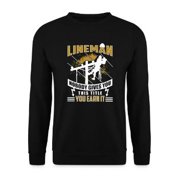 Lineman Shirt - Unisex Sweatshirt - black - Front - Alina (178cm) & Michal (187cm)