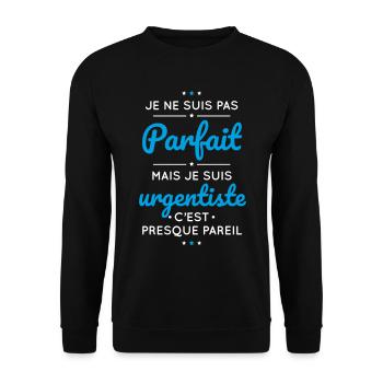Je ne suis pas parfait mais je suis urgentiste - Sweat-shirt Unisexe - noir - Devant - Alina (178cm) & Michal (187cm)