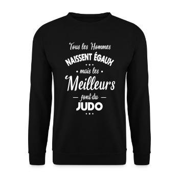 Hommes égaux les meilleurs font du judo - Sweat-shirt Unisexe - noir - Devant - Alina (178cm) & Michal (187cm)